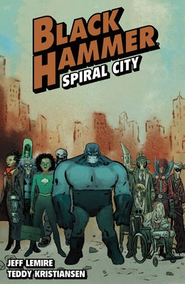 Black Hammer Volume 9 Spiral City paperback comic book by Dark Horse Books featuring vibrant cover art and comic illustrations.