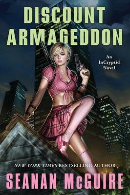 Paperback copy of Discount Armageddon by Daw Books featuring the book cover with bold title and author details.