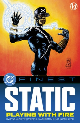 DC Comics paperback titled DC Finest: Static: Playing with Fire featuring Static character on the cover.