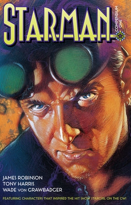 Paperback of DC Comics' Starman Compendium One featuring cover art with classic comic book illustrations.