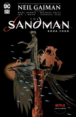 Paperback of The Sandman Book Four by DC Comics featuring the book cover with dark and artistic illustrations.