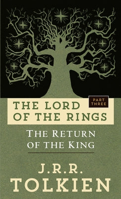 Mass market paperbound copy of The Return of the King by Del Rey Books, third part of The Lord of the Rings series, with cover art.
