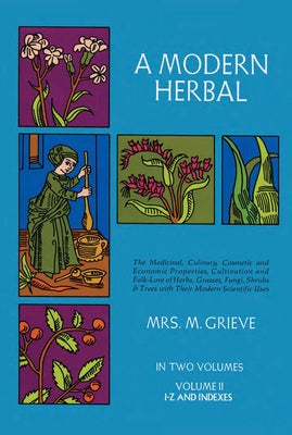 Paperback of A Modern Herbal Volume 2 by Dover Publications, featuring herbs, grasses, fungi, shrubs, and trees with medicinal and culinary uses.