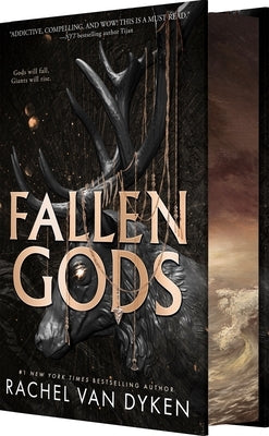 Hardcover of Fallen Gods by Entangled Red Tower Books, featuring the book cover with dark, mythological artwork.