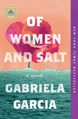 Paperback copy of "Of Women and Salt" by Flatiron Books featuring the book cover with title and author design.