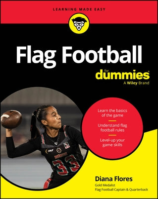 Paperback book titled "Flag Football For Dummies" by For Dummies, featuring a cover with football imagery.