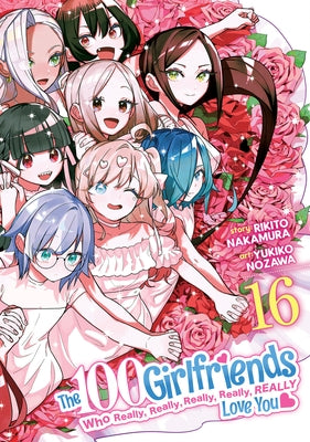 Paperback of The 100 Girlfriends Who Really Love You Vol. 16 by Ghost Ship, featuring colorful manga cover art.