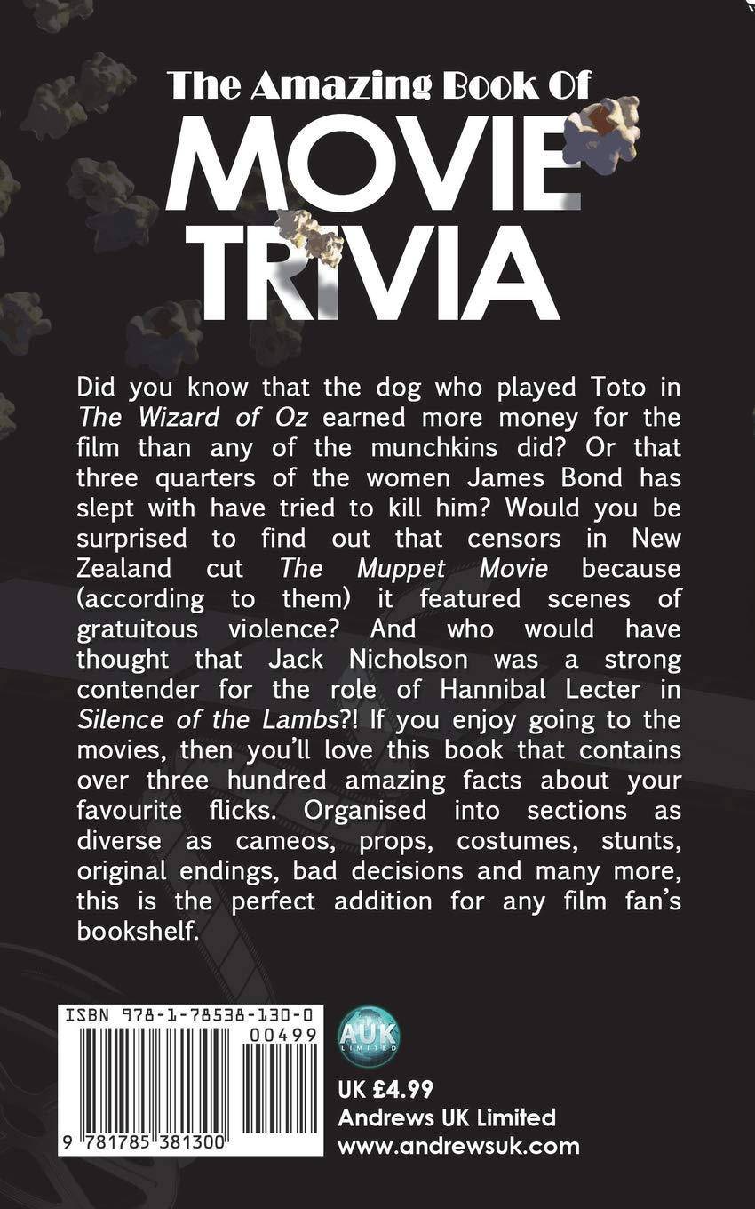 Goldstein Jack's Amazing Book of Movie Trivia, standard edition, featuring pages with movie facts and trivia questions.