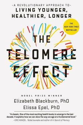 Paperback book titled "The Telomere Effect" by Grand Central Publishing, featuring a cover with scientific imagery and bold text.