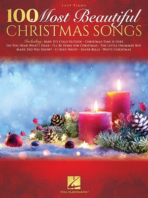 Paperback piano songbook by Hal Leonard featuring 100 beautiful Christmas songs for easy piano playing.