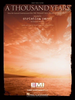 Paperback copy of "A Thousand Years" by Hal Leonard Publishing Corporation, showing the front cover with title and design.