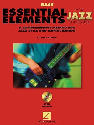 Paperback book titled "Essential Elements for Jazz Ensemble" by Hal Leonard Publishing, focusing on jazz style and improvisation techniques.