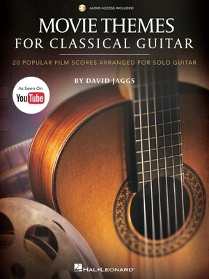 Paperback book of movie themes for classical guitar by David Jaggs, featuring 20 popular film scores arranged for solo guitar.