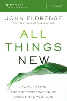 Paperback study guide titled "All Things New" by HarperChristian Resources, featuring a cover with celestial and earth imagery.
