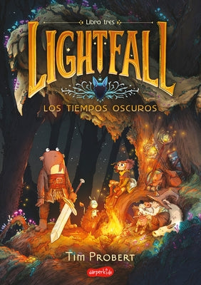 Paperback of Lightfall: Los Tiempos Oscuros Book 3 by HarperCollins, Spanish edition, featuring dark and mysterious cover art.