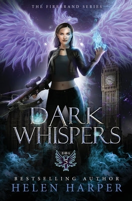 Harperfire Dark Whispers paperback book cover with dark abstract artwork and title text.