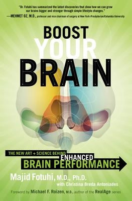 Paperback book titled "Boost Your Brain" by HarperOne, featuring a colorful cover with brain-themed illustrations.