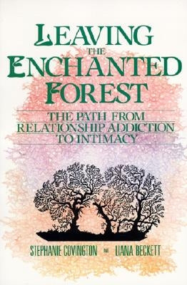 Paperback book titled "Leaving the Enchanted Forest" by HarperOne, with a forest-themed cover and title text visible.