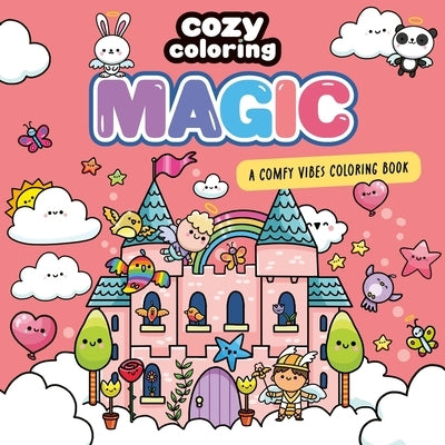 Cozy Coloring: Magic paperback coloring book by Harperpop featuring relaxing pages with wizards, fairies, and magical scenes.