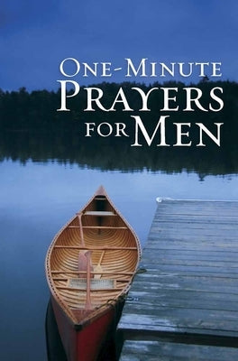 Hardcover copy of "One-Minute Prayers for Men" gift edition by Harvest House Publishers, featuring a close-up of the book cover.