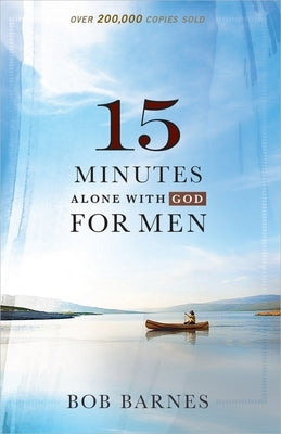 Paperback book titled "15 Minutes Alone with God for Men" by Harvest House Publishers, featuring a simple, inviting cover design.