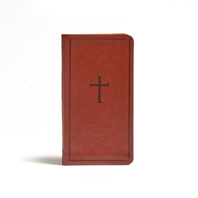 Holman Bibles CSB Single-Column Pocket New Testament in brown Leathertouch leather, compact Bible for easy carrying and reading.