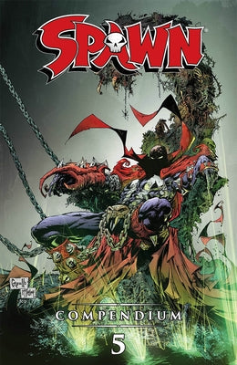 Paperback Spawn Compendium Volume 5 by Image Comics featuring cover art with Spawn character and detailed comic illustrations.