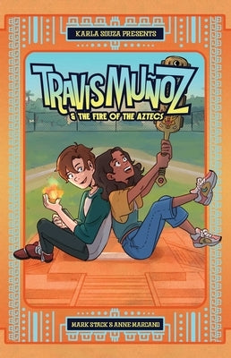 Paperback of Travis Muñoz and the Fire of the Aztecs comic book by Vault Comics, featuring vibrant cover art and title text.