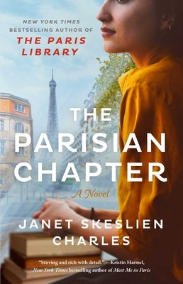 Paperback copy of The Parisian Chapter novel by Atria Books with a close-up view of the cover design.