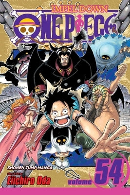 Paperback of One Piece, Volume 54 by Viz Media featuring colorful manga cover art with characters in dynamic poses.