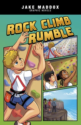 Paperback of "Rock Climb Rumble" by Stone Arch Books featuring colorful mountain climbing scenes on the cover.