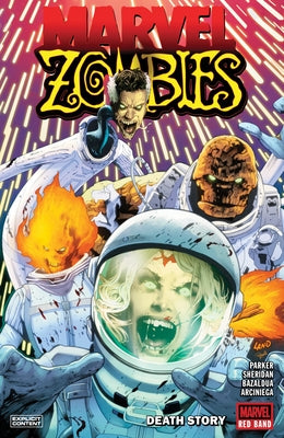 Marvel Zombies: Red Band - Death Story paperback comic book from Marvel Universe featuring zombie characters and dramatic cover art.