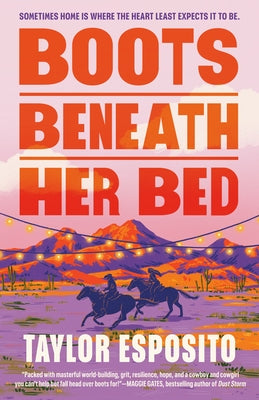 Paperback copy of "Boots Beneath Her Bed" by Berkley Books, showing the book cover with dark and mysterious artwork.