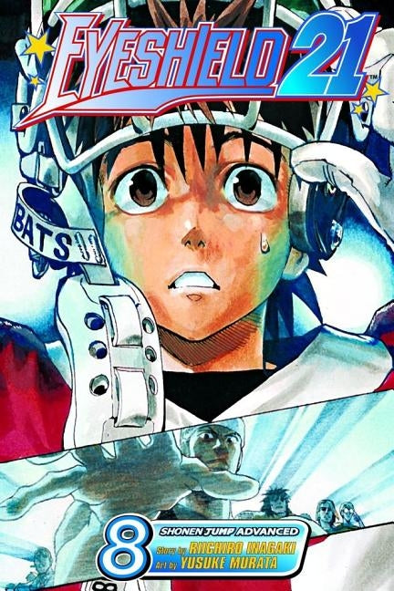 Paperback of Eyeshield 21, Vol. 8 manga by Viz Media showing the front cover with vibrant artwork and character illustrations.