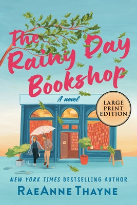 Paperback of The Rainy Day Bookshop by Mira Books, featuring a cozy bookshop scene with stacks of books and warm lighting.