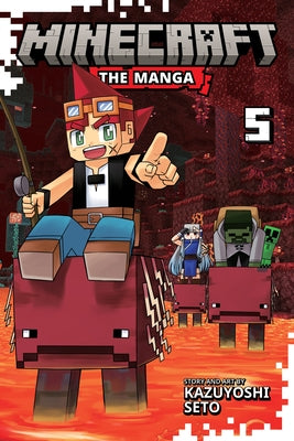 Paperback of Minecraft: The Manga, Vol. 5 from Viz Media showing the front cover with Minecraft characters and vibrant artwork.