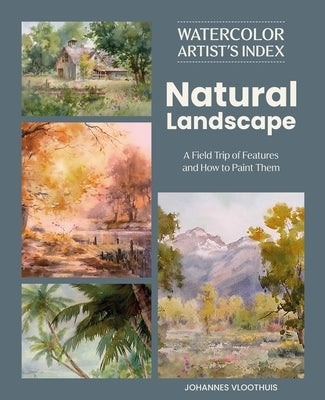 Paperback watercolor art book titled "Index of the Natural Landscape" by David & Charles, featuring landscape painting techniques.