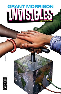 Paperback copy of The Invisibles Compendium by DC Comics featuring comic book artwork on the cover.