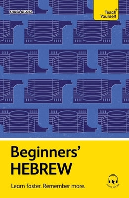 Paperback of Beginners' Hebrew language book by Teach Yourself featuring a colorful cover with Hebrew letters and learning tips.