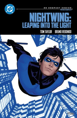 Nightwing comic paperback from DC Comics, "Leaping Into the Light" edition, featuring Nightwing in action on the cover.