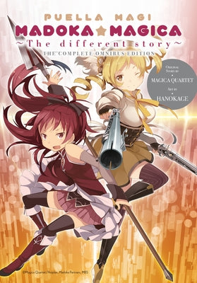 Paperback of Puella Magi Madoka Magica: The Different Story complete omnibus edition by Yen Press, featuring colorful manga cover art.