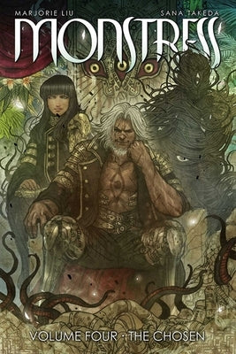 Paperback of Monstress Volume 4 comic book by Image Comics showing colorful cover art featuring fantasy characters.