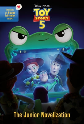 Paperback of Disney/Pixar Toy Story 5 Junior Novelization by Random House Disney, featuring colorful Toy Story characters on the cover.
