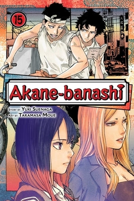 Paperback of Akane-Banashi, Vol. 15 manga by Viz Media, featuring colorful cover art with characters and Japanese text.