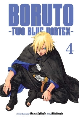 Paperback of Boruto: Two Blue Vortex, Vol. 4 manga by Viz Media featuring colorful cover art with Boruto character illustration.