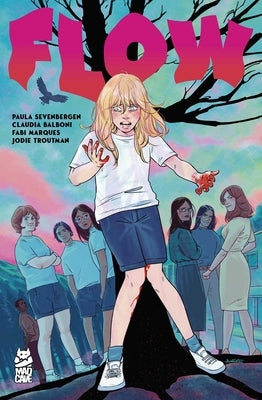 Paperback comic book titled "Flow" by Mad Cave Studios, featuring colorful cover art with dynamic illustrations.