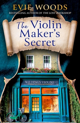 Paperback of The Violin Maker's Secret by HarperCollins, showing the book cover with violin illustrations and title text.