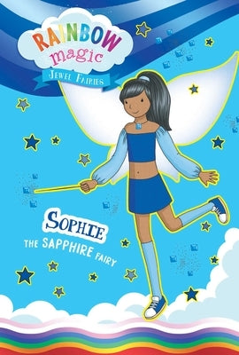 Paperback Rainbow Magic Jewel Fairies book featuring Sophie the Sapphire Fairy by Silver Dolphin Books, with colorful fairy illustrations.