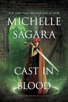 Paperback of Cast in Blood, a Chronicles of Elantra novel, with a cover featuring dark fantasy artwork and the Hanover Square Press brand.