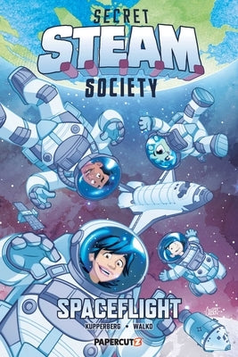 Paperback of Secret S.T.E.A.M. Society: Spaceflight by Papercutz, featuring a colorful space-themed cover illustration.